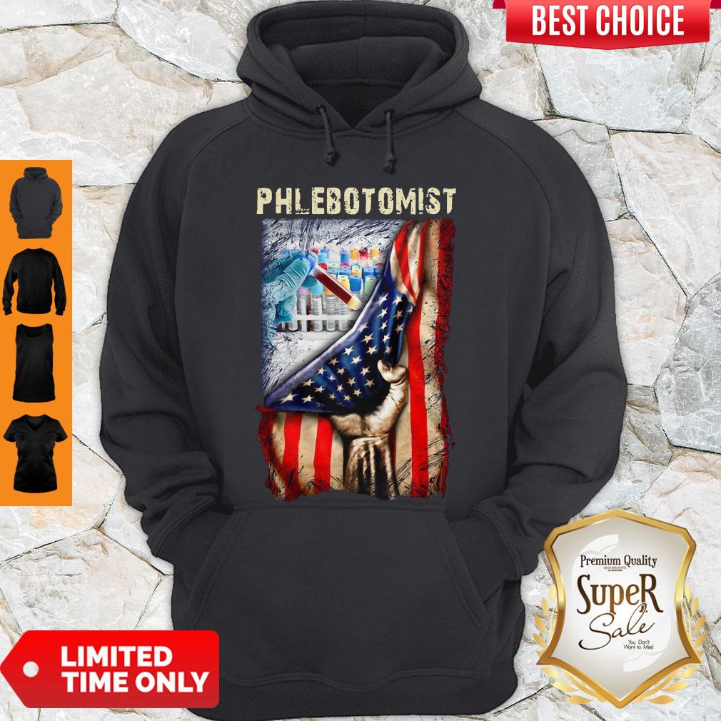 Good American Flag Vaccine Phlebotomist Shirt - Image 2