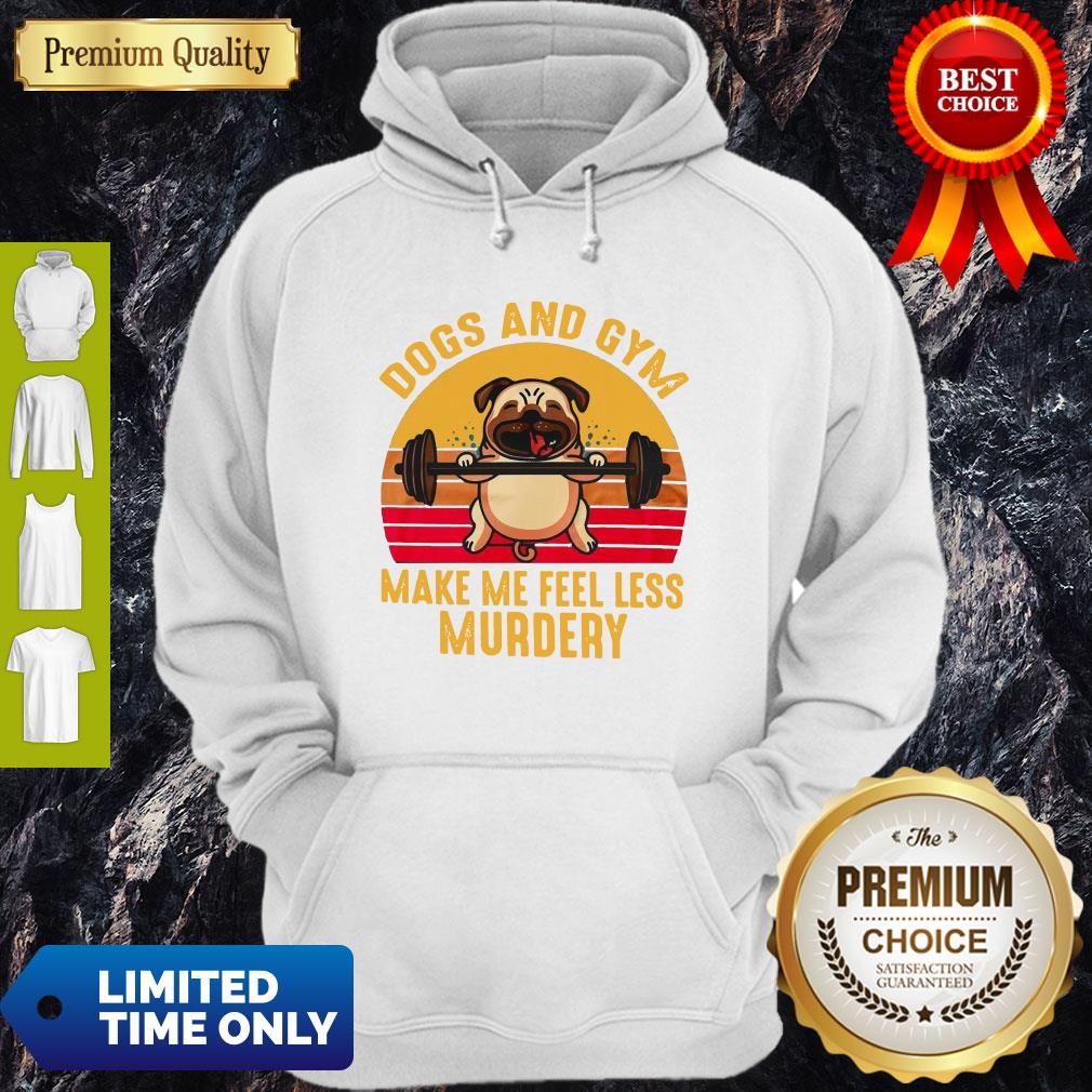 Nice Dogs And Gym Make Me Feel Less Murdery Sunset Vintage Shirt - Image 3