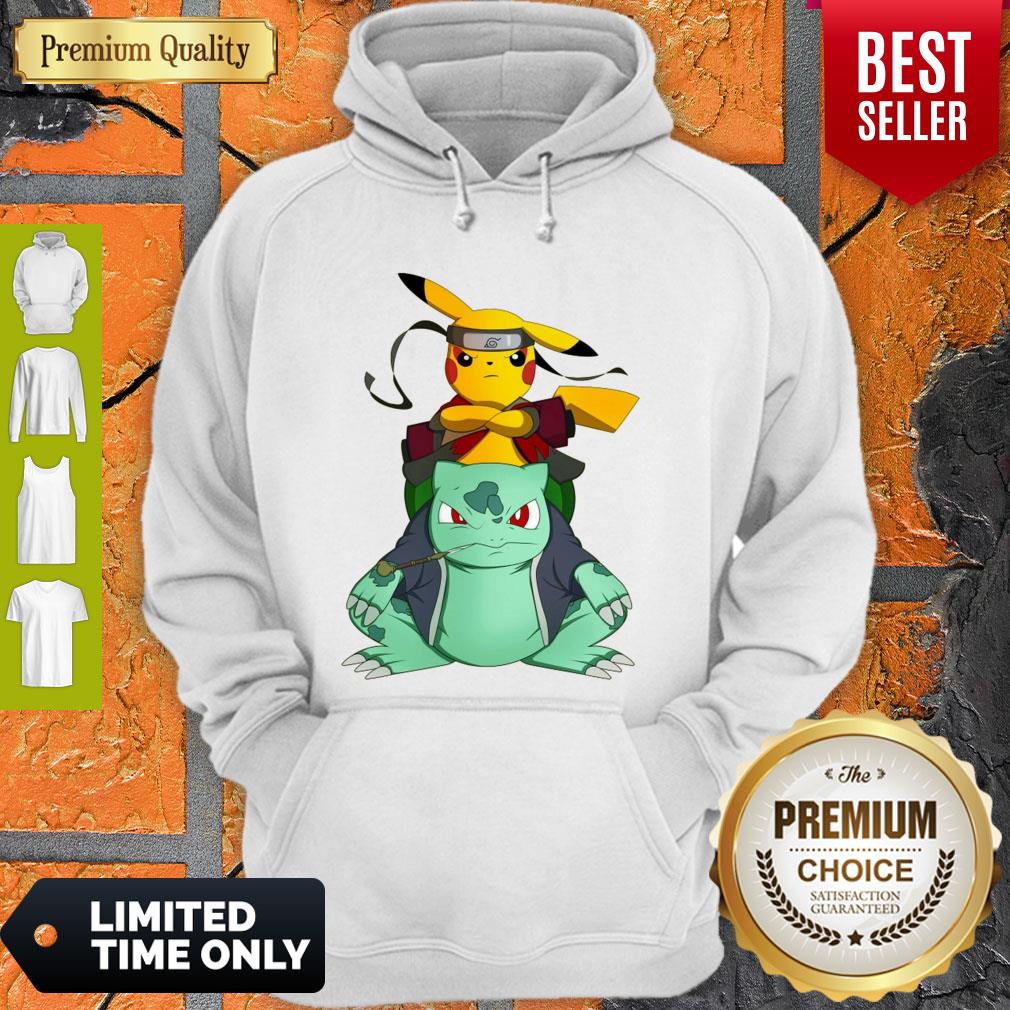 Pretty Pokemon Pikachu And Bulbasaur Mashup Naruto Jiraiya Shirt - Image 2