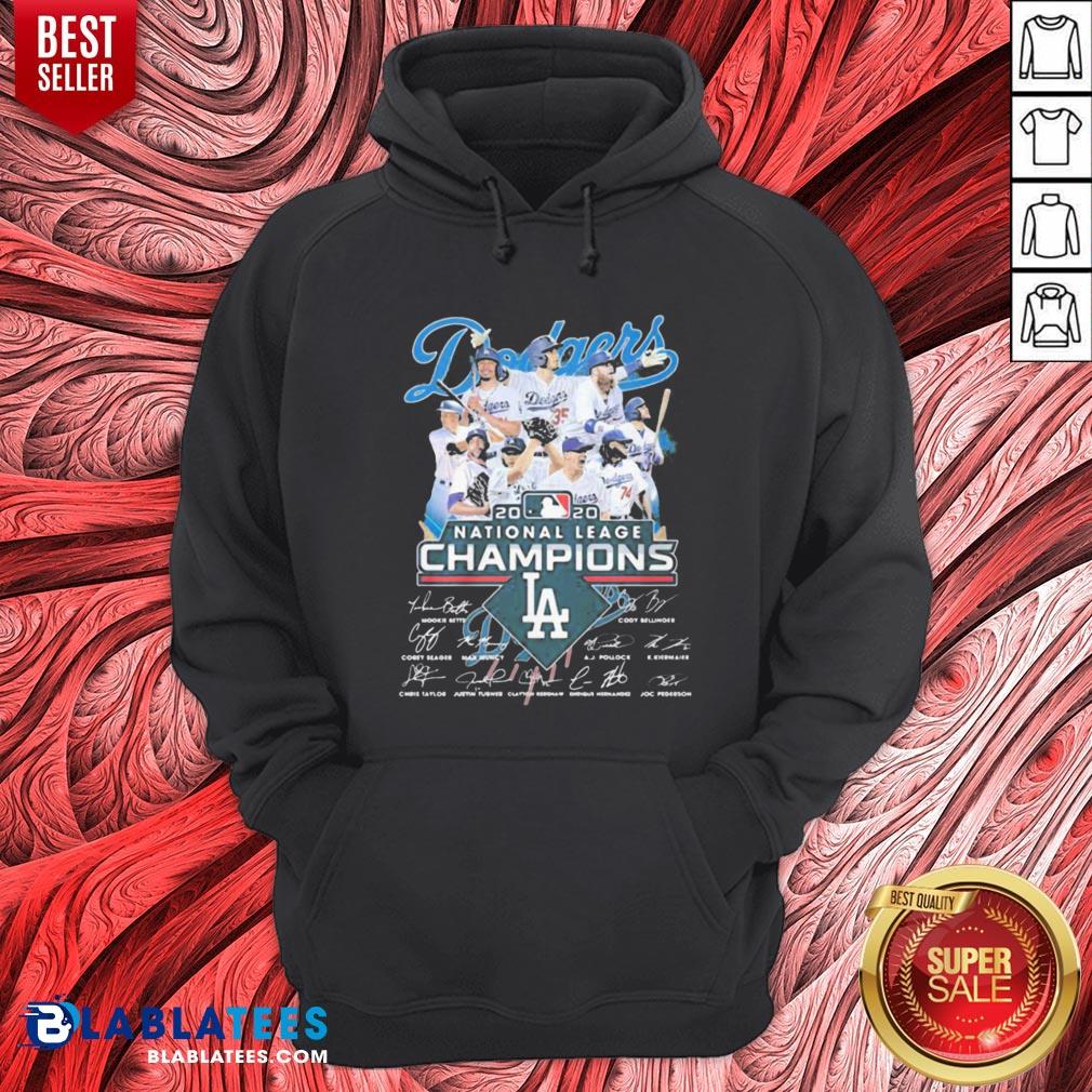 Pretty Los Angeles Dodgers Baseball 2020 National League Champions Signatures Shirt - Image 5