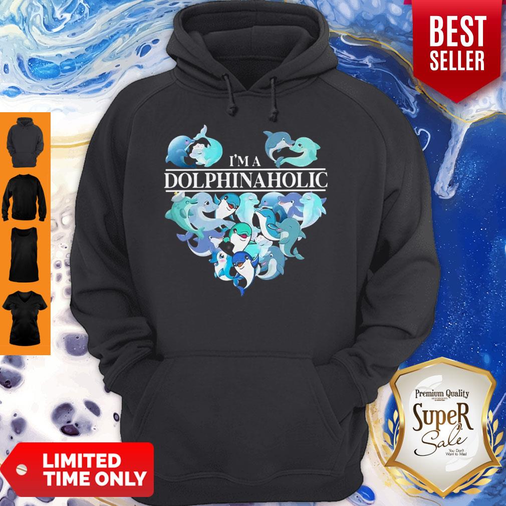 Pretty I’m A Dolphin Aholic Heart Shirt - Image 2