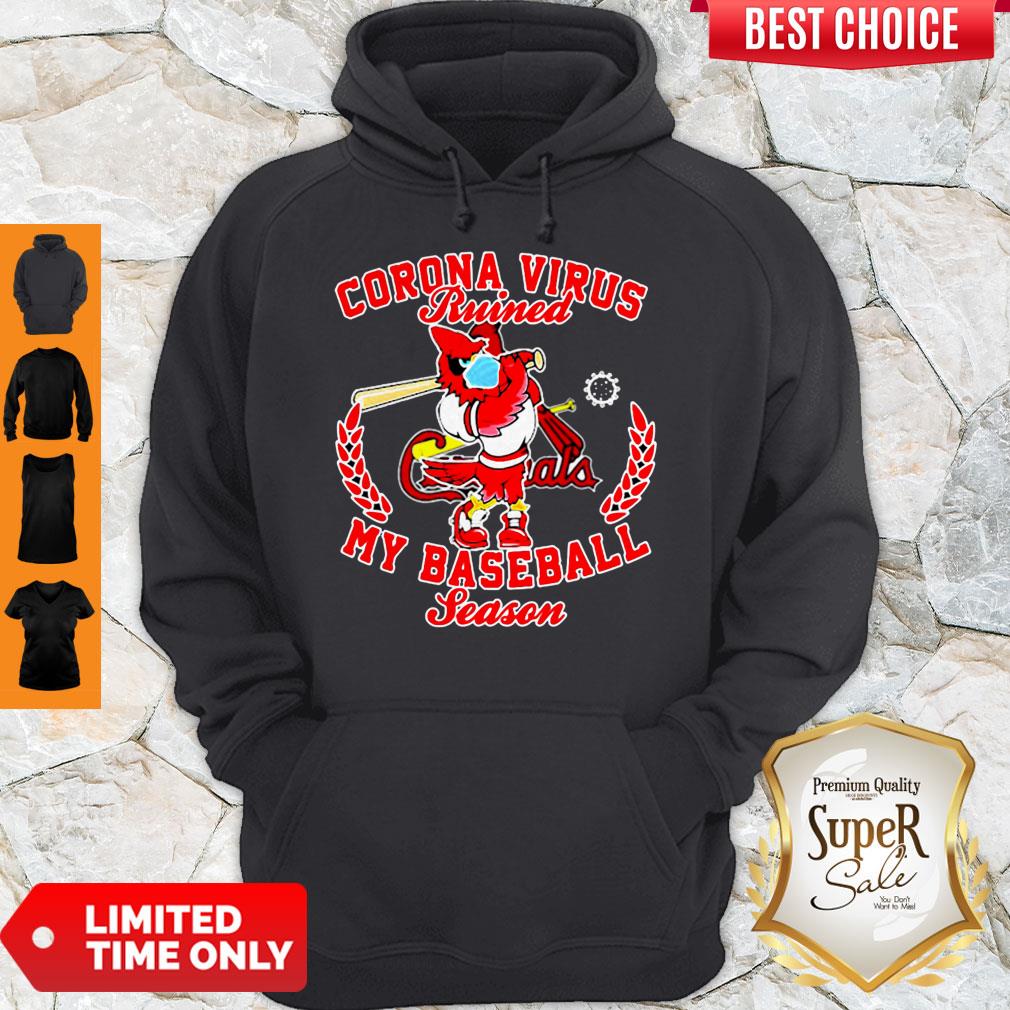 St. Louis Cardinals Corona Virus Ruined My Baseball Season Shirt - Image 2