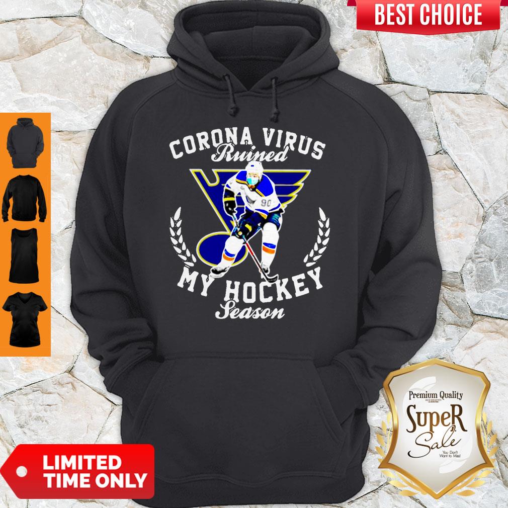 St. Louis Blues Corona Virus Ruined My Hockey Season Shirt - Image 2