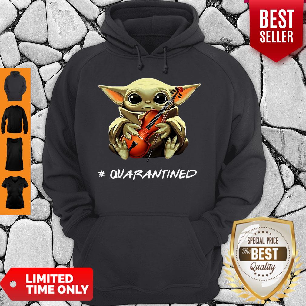 Pretty Baby Yoda Mask Violin #Quarantined Coronavirus Shirt - Image 4