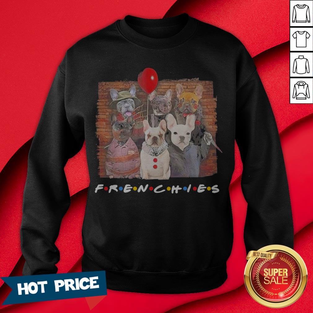 Horror Character Dog Frenchies Friends Halloween Shirt - Image 4