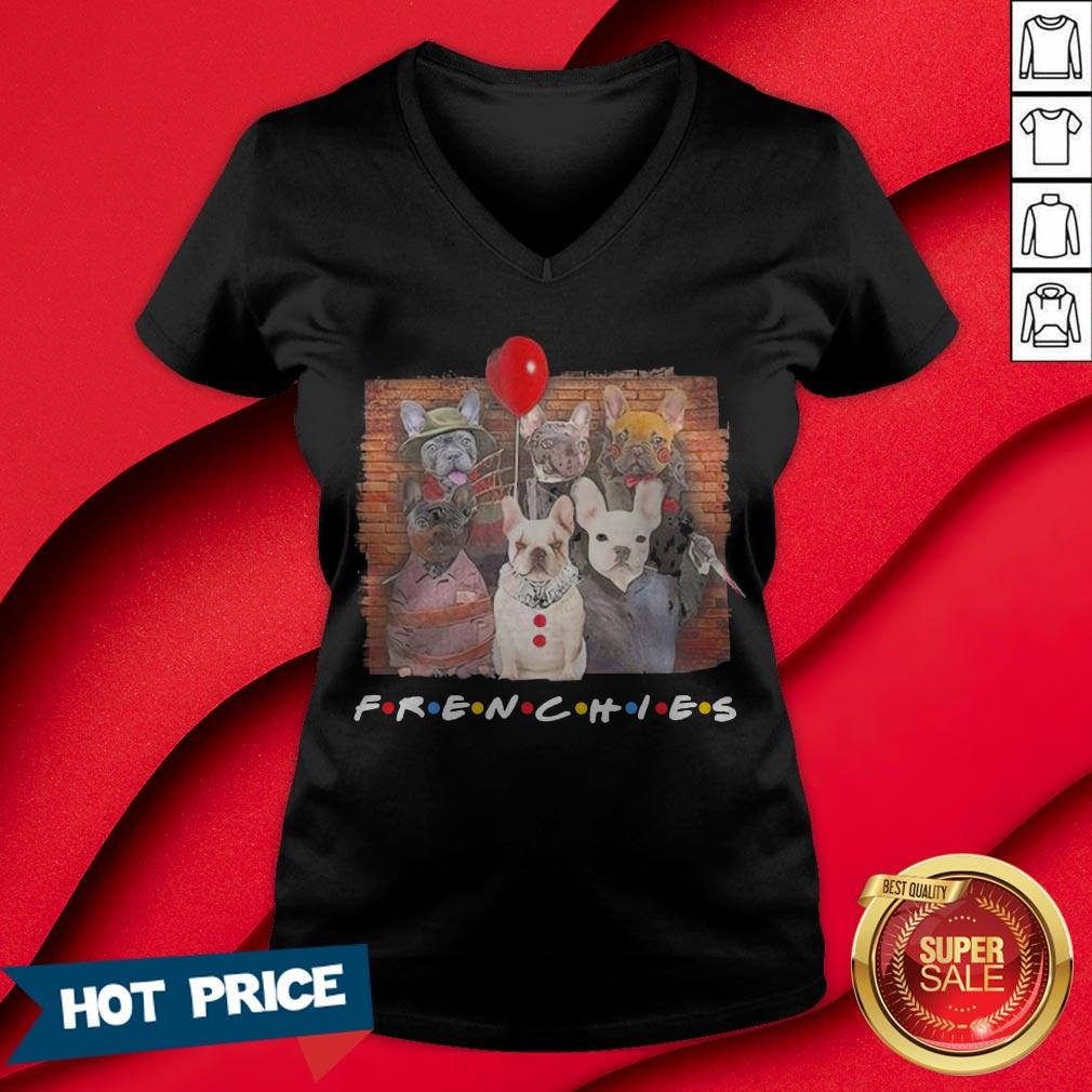 Horror Character Dog Frenchies Friends Halloween Shirt - Image 3