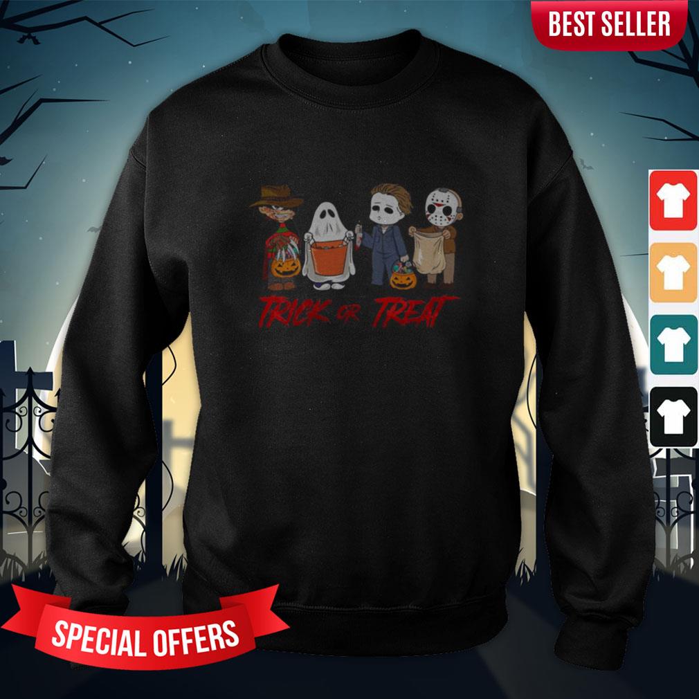 Horror Character Trick Or Treat Halloween Shirt - Image 4