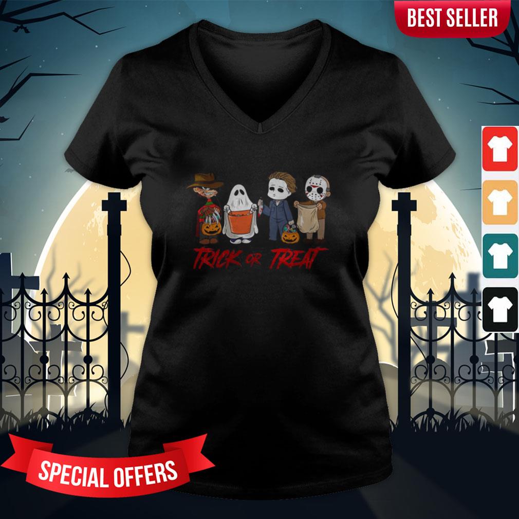 Horror Character Trick Or Treat Halloween Shirt - Image 2