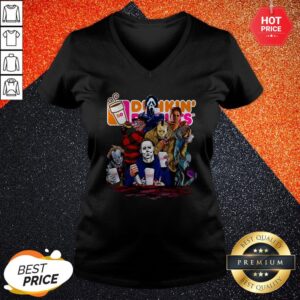 Alternative view of Horror Characters Dunkin Donuts Halloween Shirt