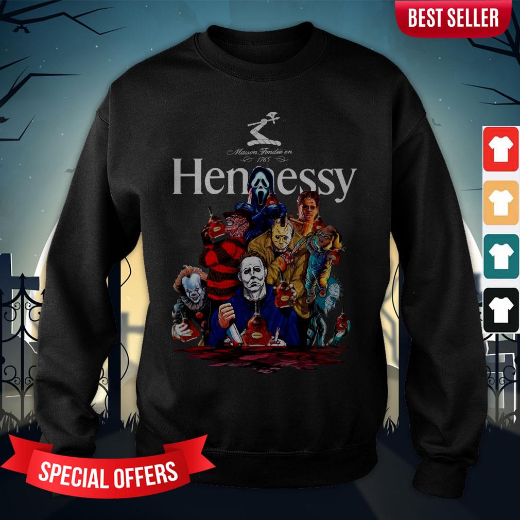 Horror Characters Hennessy Party Happy Halloween Shirt - Image 4