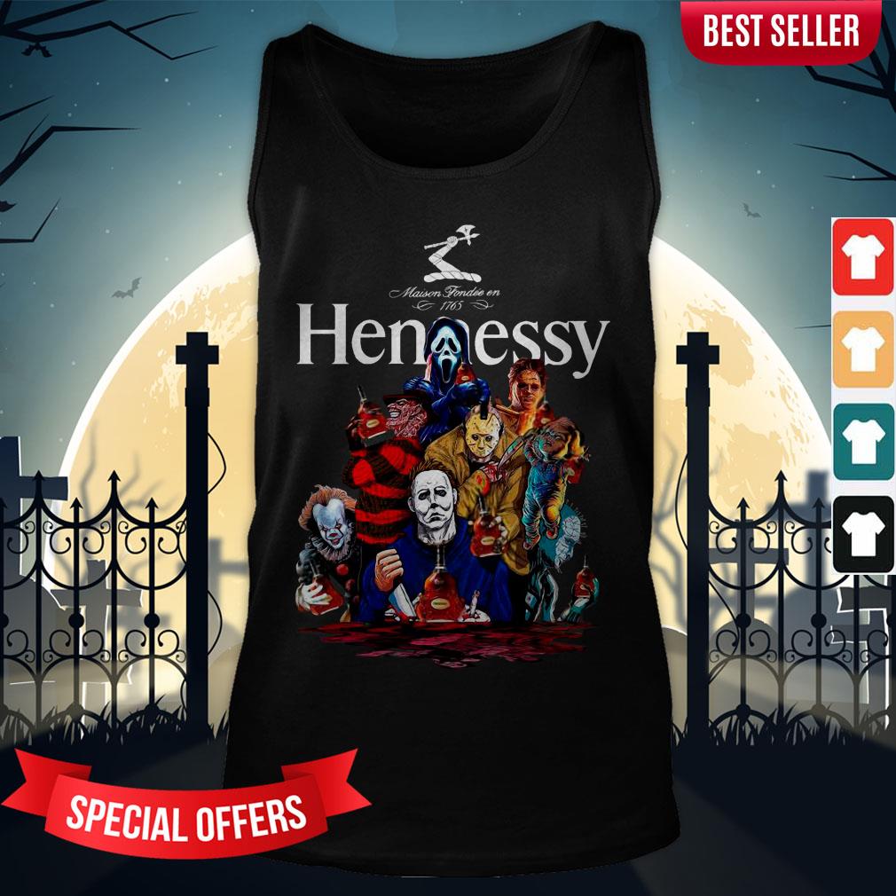 Horror Characters Hennessy Party Happy Halloween Shirt - Image 3