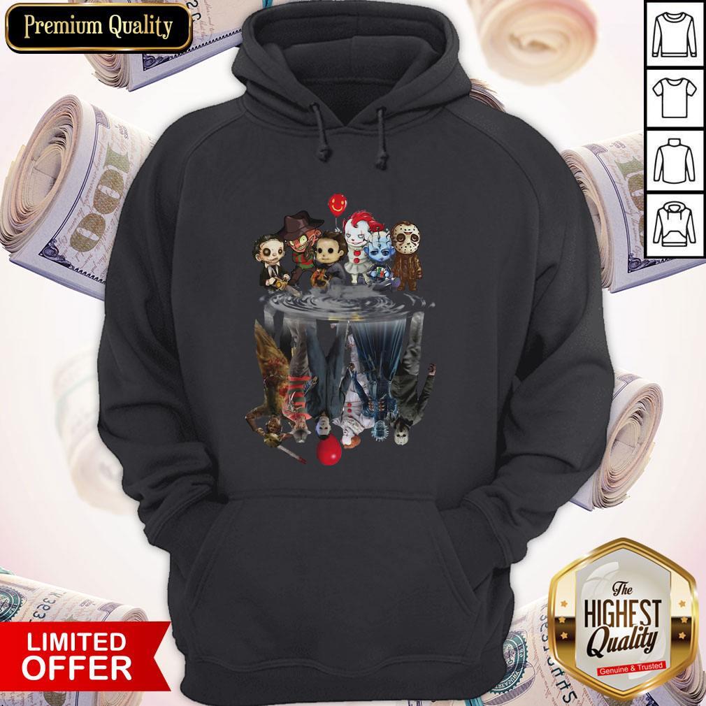 Horror Characters Movies Water Mirror Reflection Halloween Shirt - Image 3
