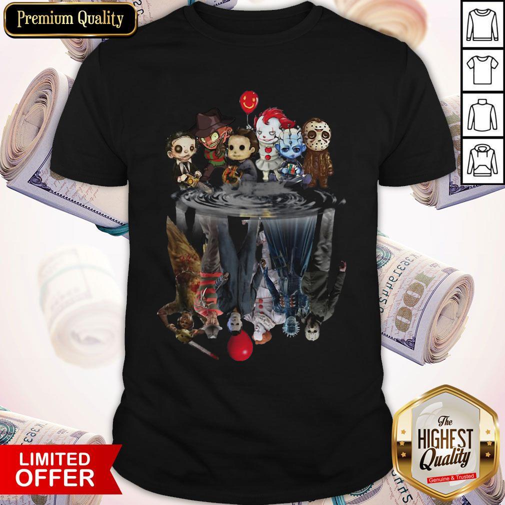 Horror Characters Movies Water Mirror Reflection Halloween Shirt