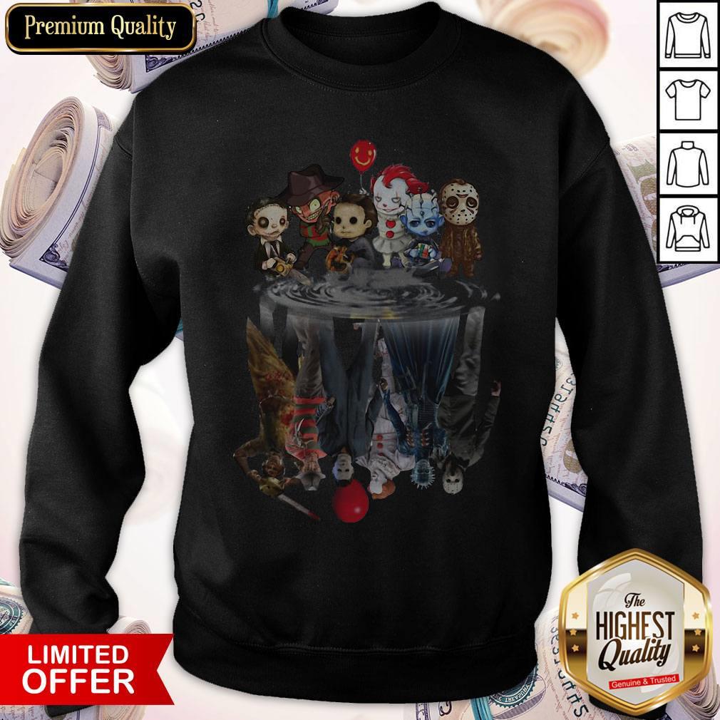 Horror Characters Movies Water Mirror Reflection Halloween Shirt - Image 5