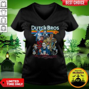 Alternative view of Horror Movie Characters Dutch Bros Coffee Halloween Shirt