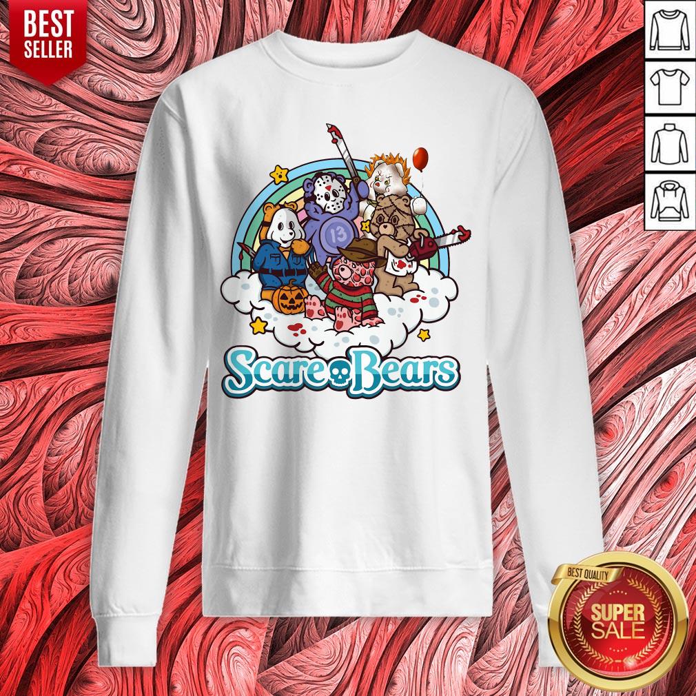 Horror Movie Characters Scare Bears Halloween Shirt - Image 2