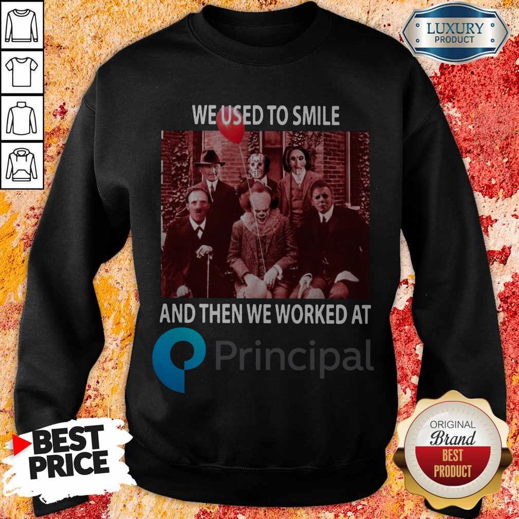 Horror Movie Characters We Used To Smile And Then We Worked At Principal Halloween Shirt - Image 4