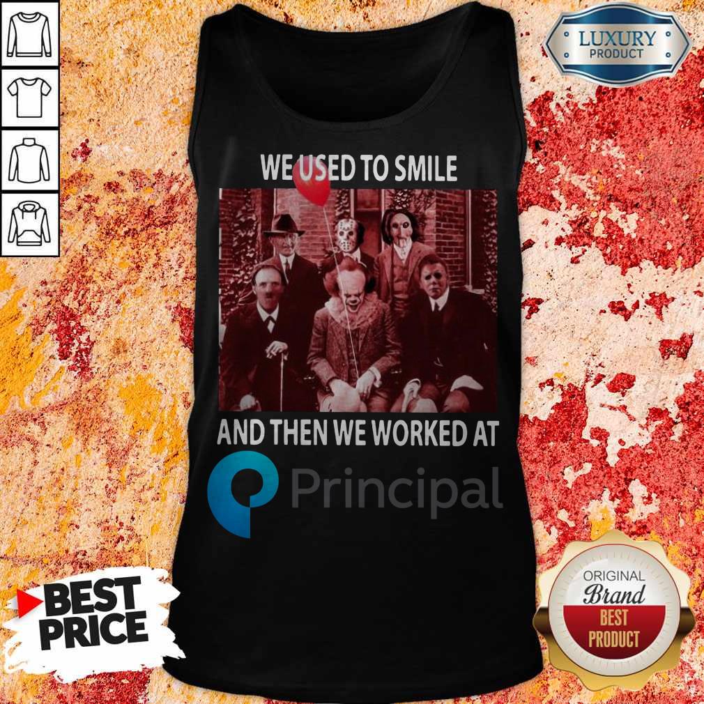 Horror Movie Characters We Used To Smile And Then We Worked At Principal Halloween Shirt - Image 3
