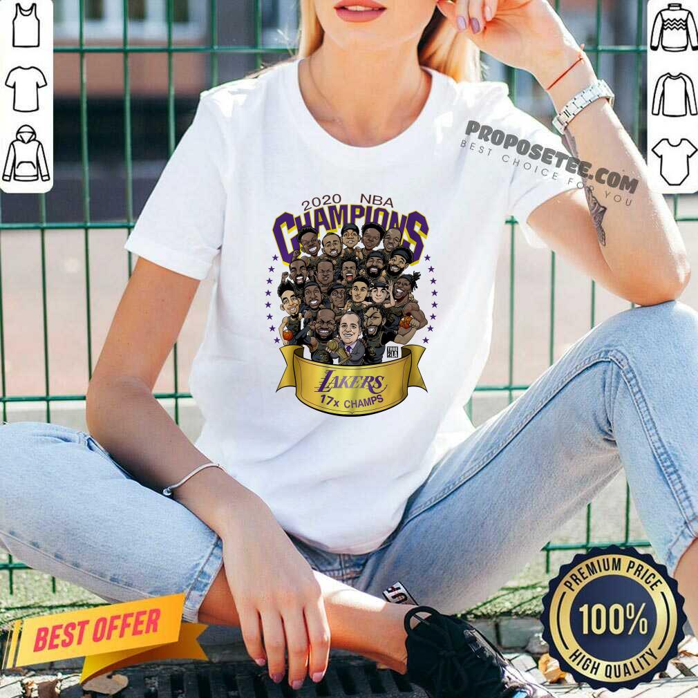 Hot 2020 Nba Champions Los Angeles Lakers 17 Champs Cartoon Shirt - Image 3