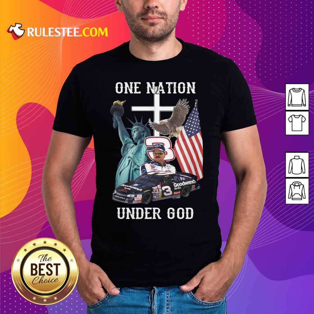 Hot 3 Goodwrench Dale Earnhardt One Nation Under God American Flag Shirt