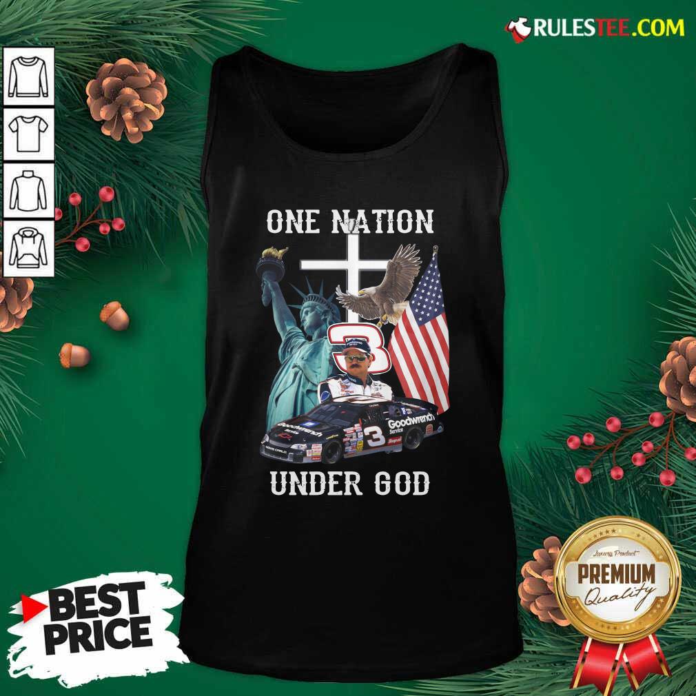 Hot 3 Goodwrench Dale Earnhardt One Nation Under God American Flag Shirt - Image 4