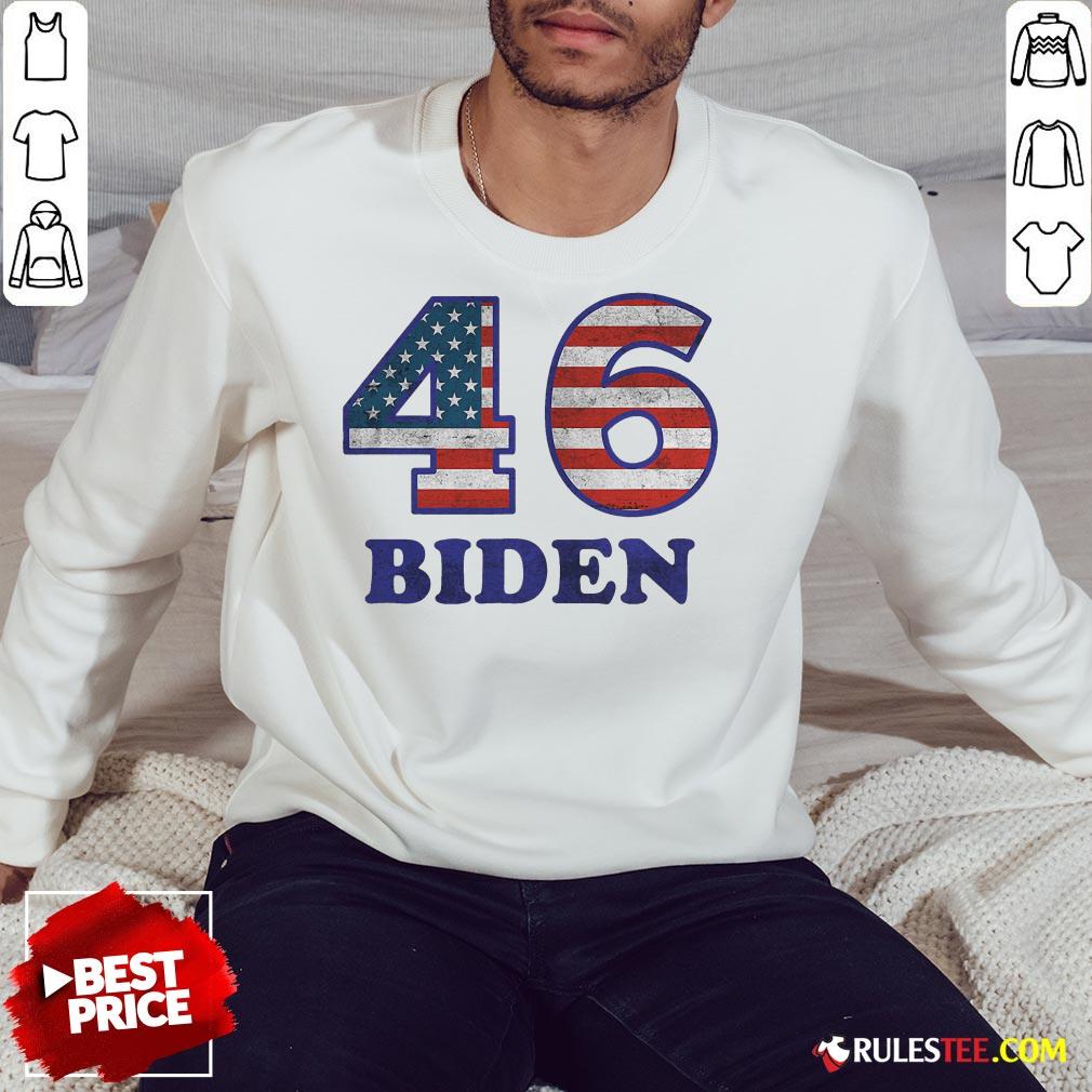 Hot 46 Joe Biden 2020 Us President Election Pro Biden Democrat Flag Shirt - Image 2