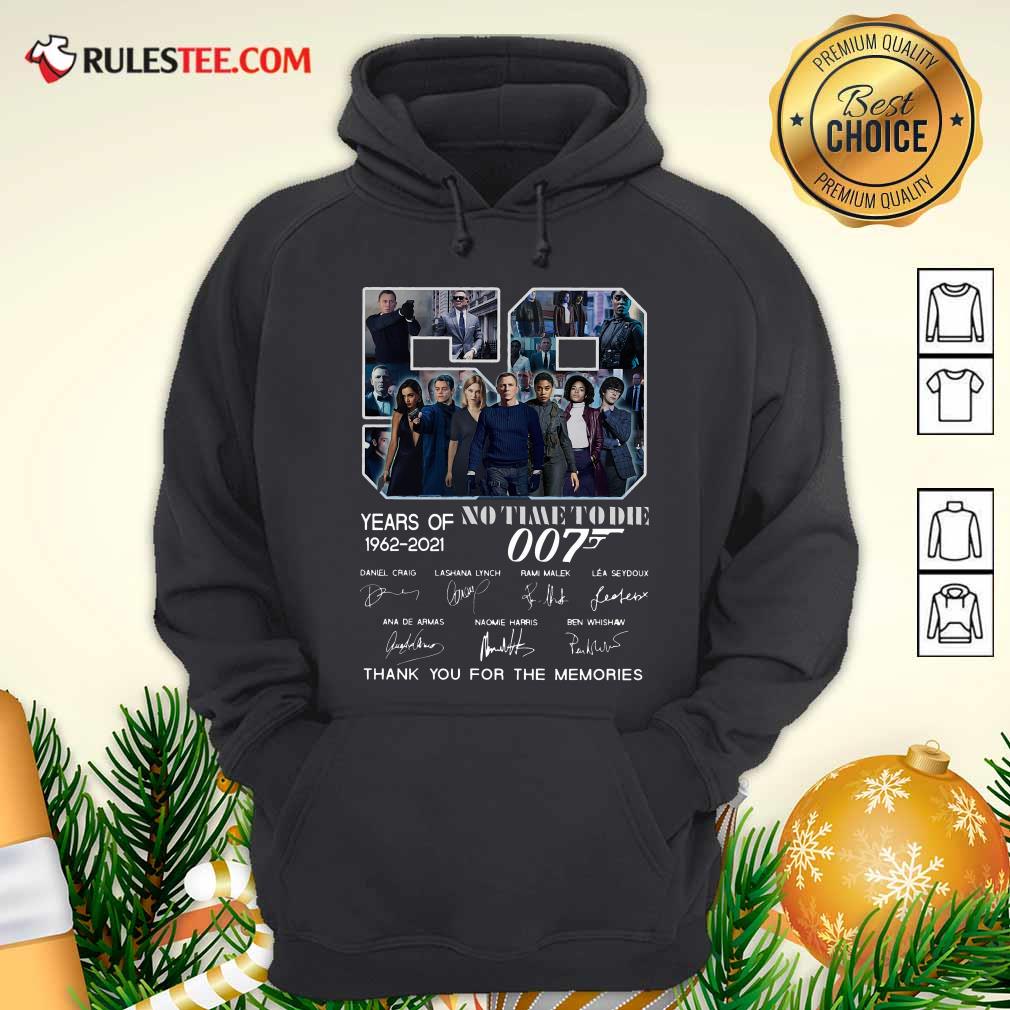 Hot 59 Years Of No Time To Die 007 1962 2021 Thank You For The Memories Signatures Shirt - Image 2