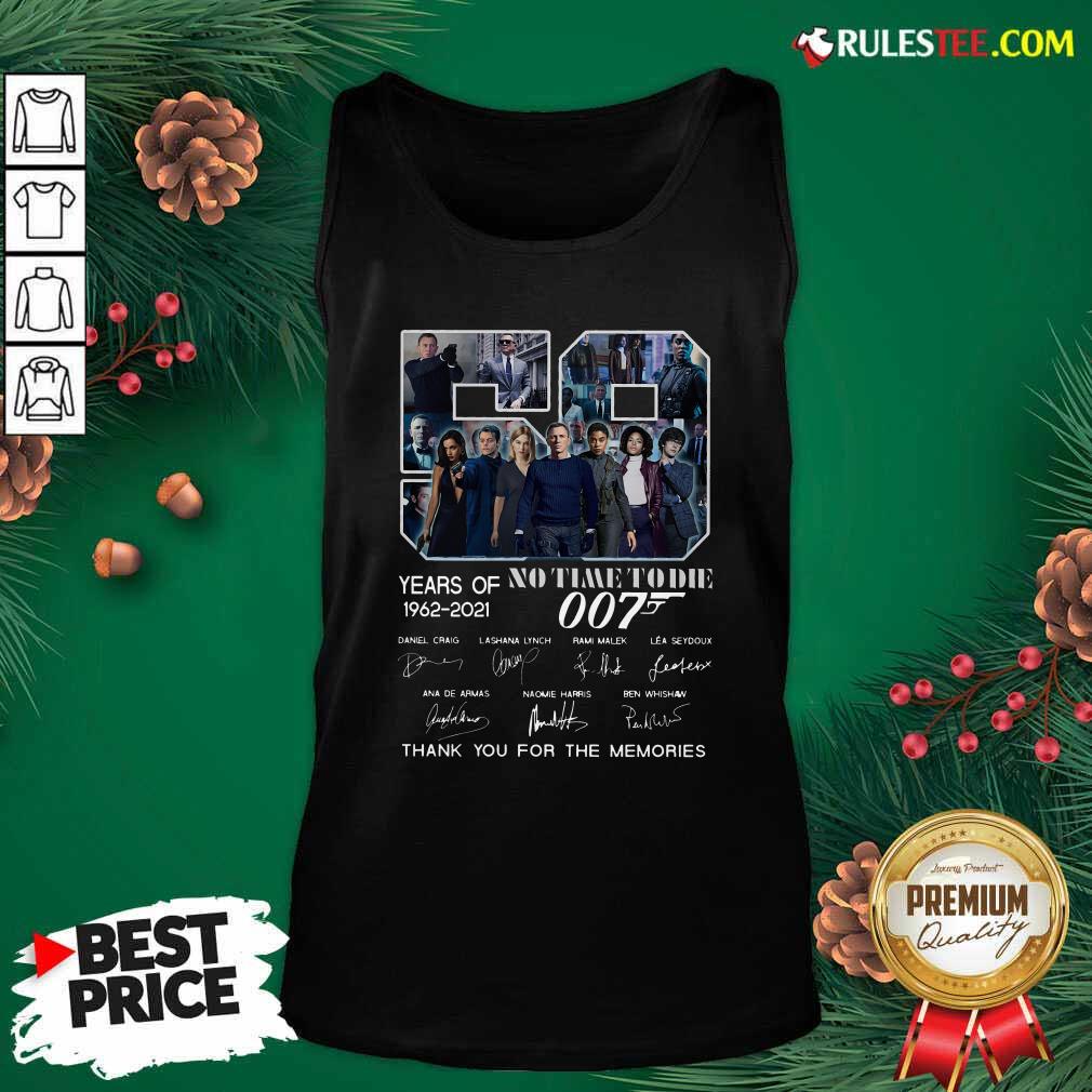 Hot 59 Years Of No Time To Die 007 1962 2021 Thank You For The Memories Signatures Shirt - Image 4