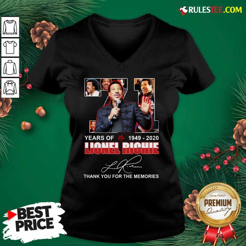 Hot 71 Year Of 1949 2020 Lionel Richie Signature Thank You For The Memories Shirt - Image 4
