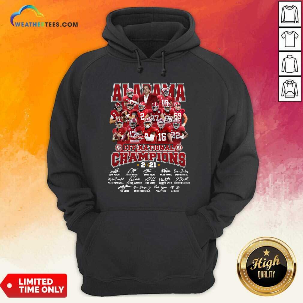 Hot Alabama Crimson Tide CFP National Champions 2021 Signatures Shirt - Image 5