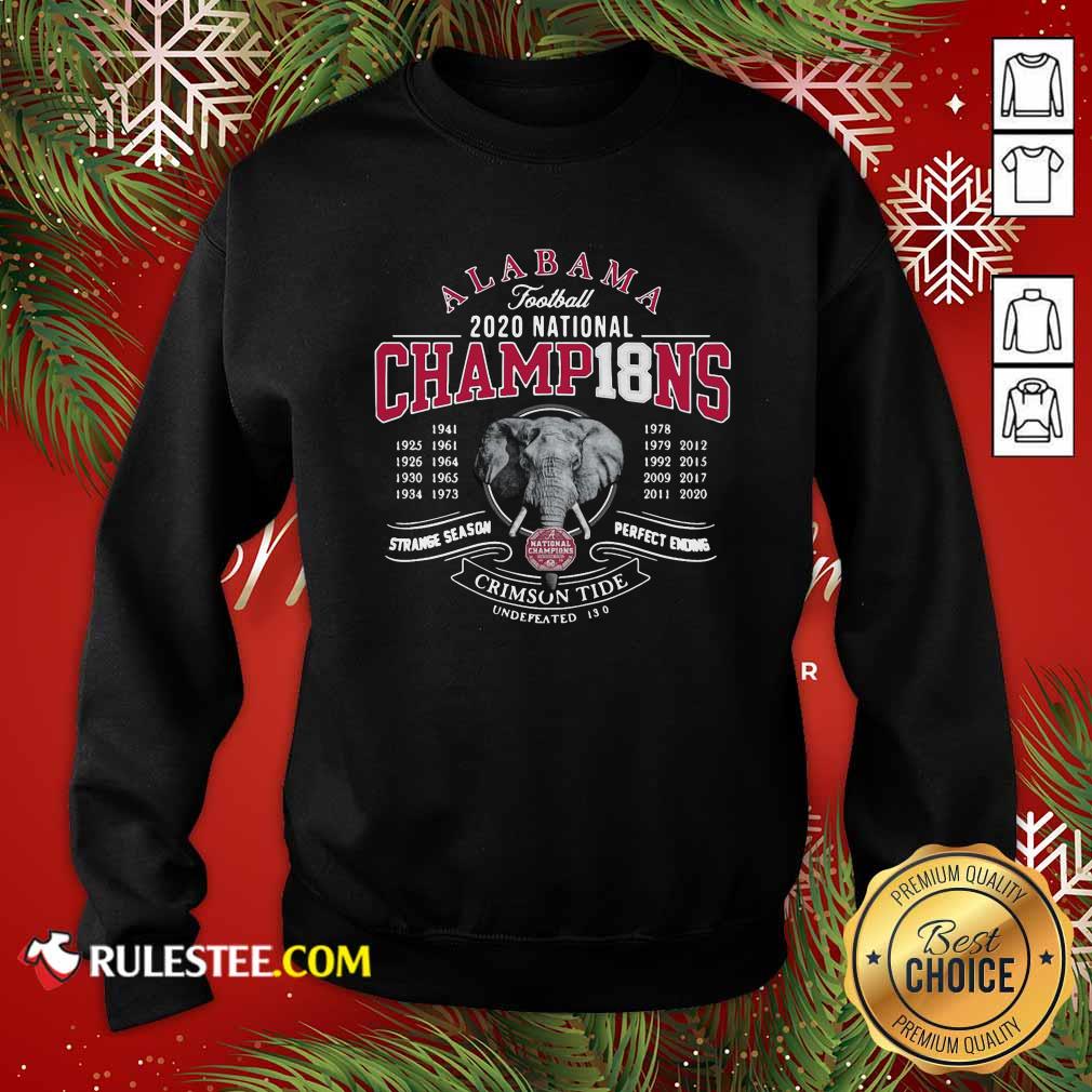 Hot Alabama Crimson Tide Football 2020 National Champions 18 Years Shirt - Image 5
