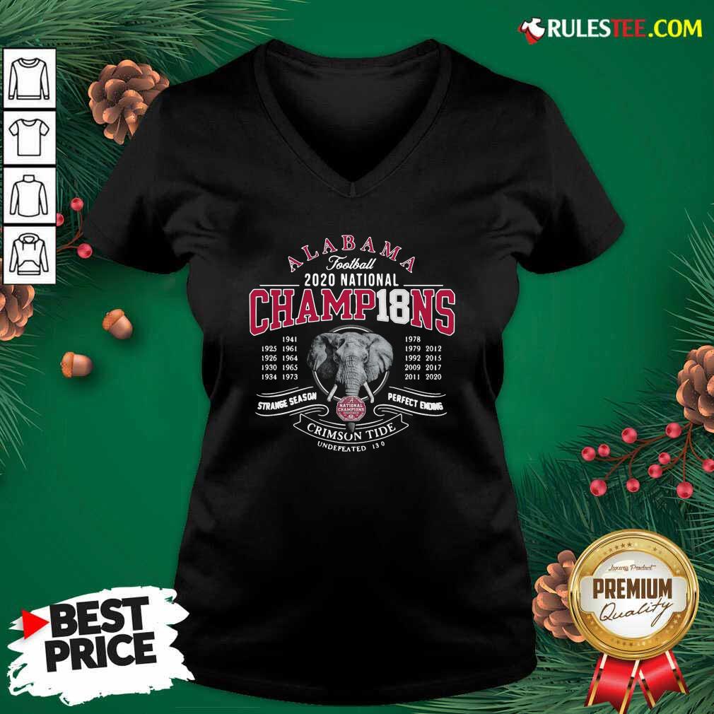Hot Alabama Crimson Tide Football 2020 National Champions 18 Years Shirt - Image 3