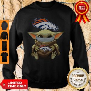 Alternative view of Hot Baby Yoda Face Mask Denver Broncos Tee Shirt