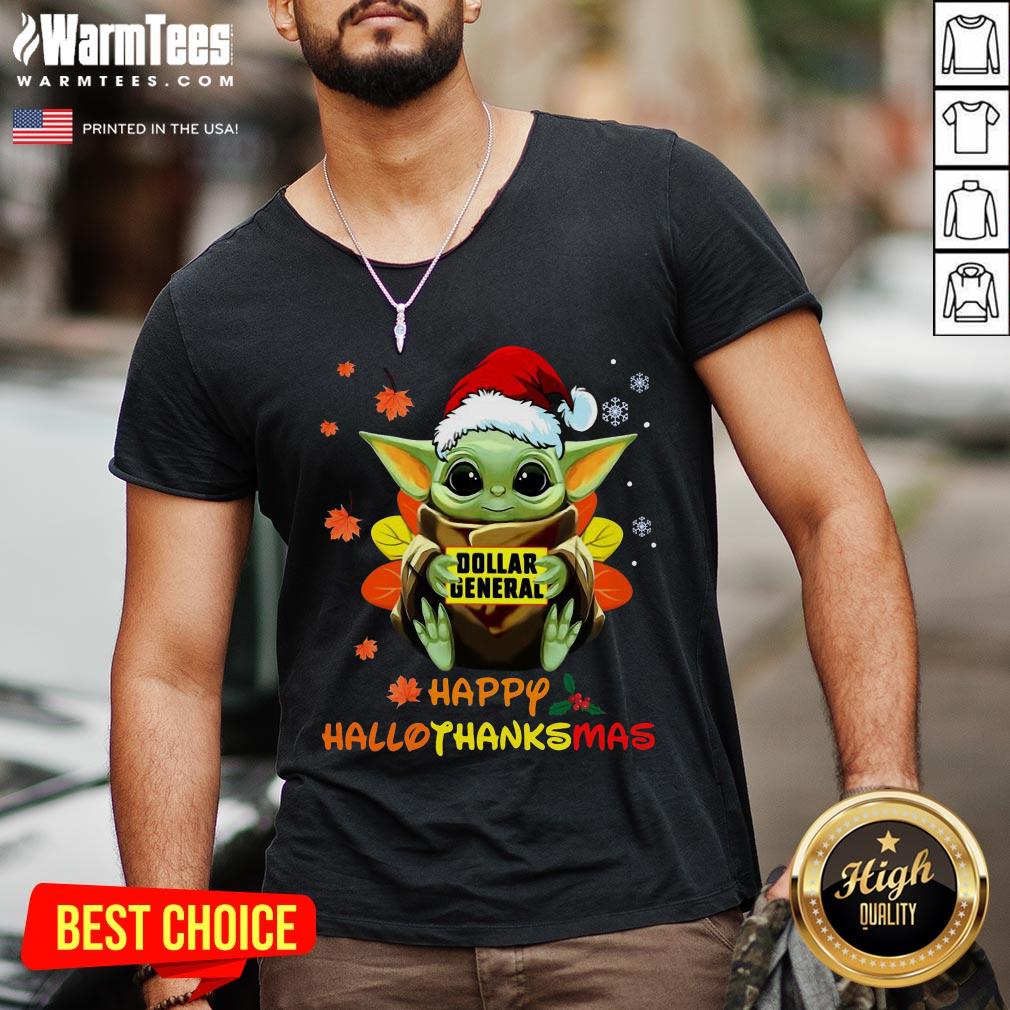 Hot Baby Yoda Hug Dollar General Happy Hallothanksmas Shirt - Image 3