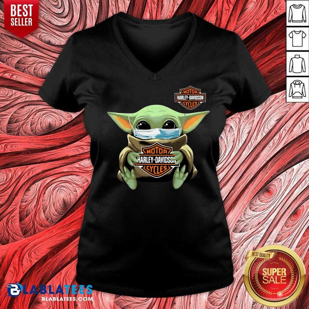 Hot Baby Yoda Mask Motor Harley Cycles Coronavirus Shirt - Image 3