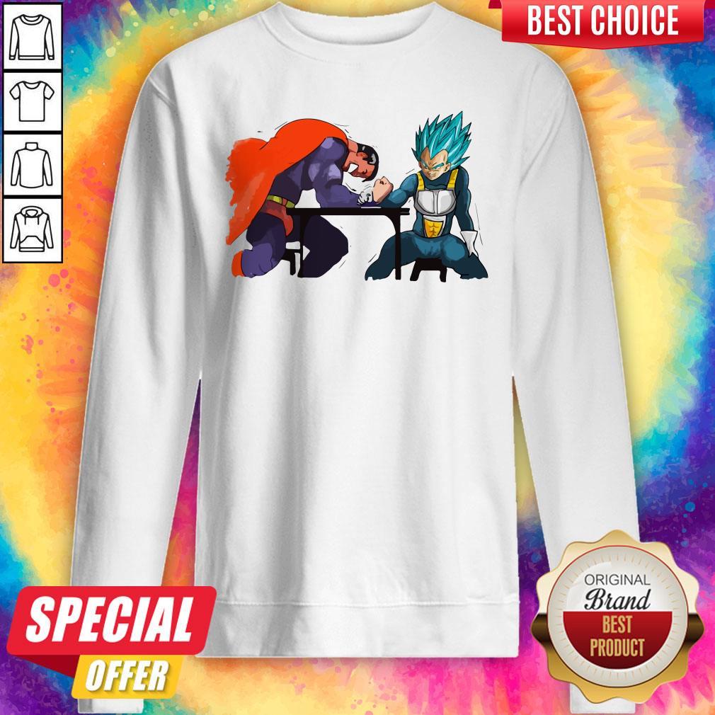 Hot Batman And Vegeta Arm Wrestling Shirt - Image 5