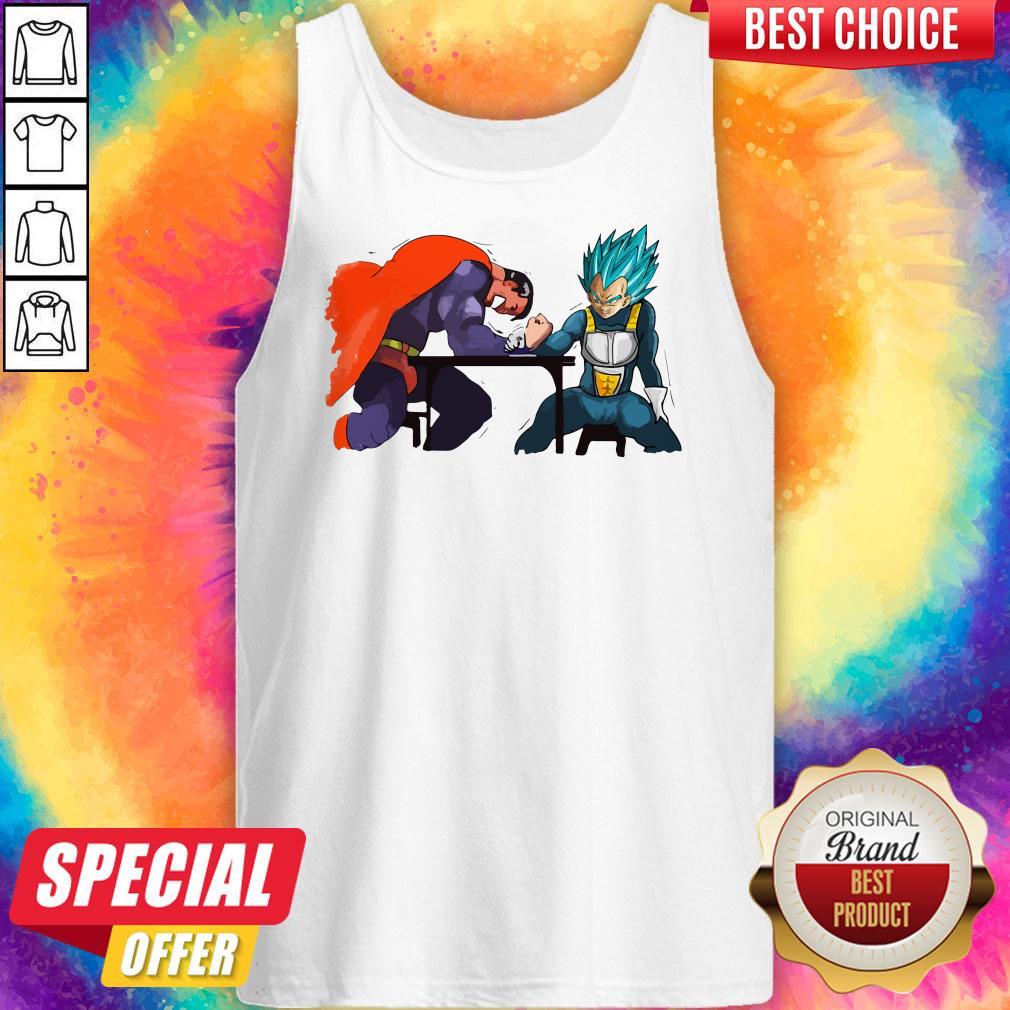 Hot Batman And Vegeta Arm Wrestling Shirt - Image 4