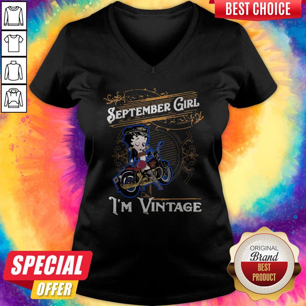 Hot Betty Boop September Girl I’m Vintage Shirt - Image 2