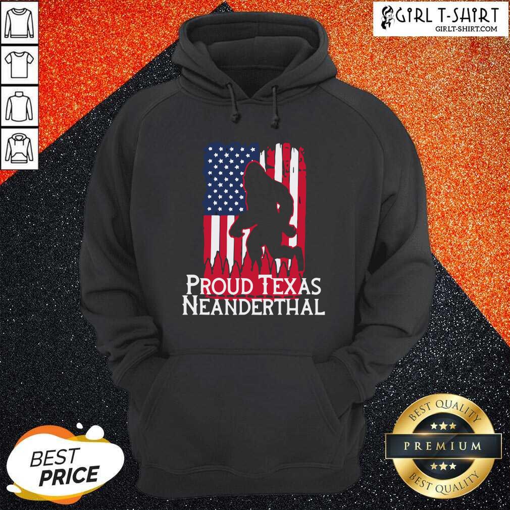 Hot Bigfoot Proud Texas Neanderthal American Flag Shirt - Image 5