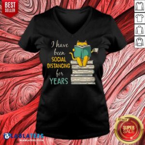 Alternative view of Hot Cat Read Books I Have Been Social Distancing COVID-19 Shirt
