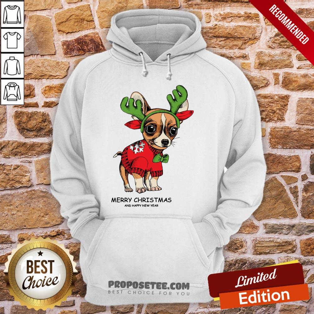 Hot Chihuahua Reindeer Merry Christmas And Happy New Year Shirt - Image 2