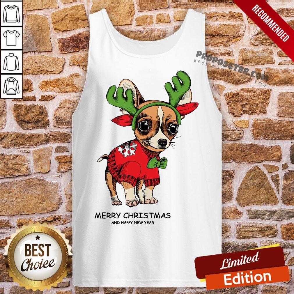 Hot Chihuahua Reindeer Merry Christmas And Happy New Year Shirt - Image 4