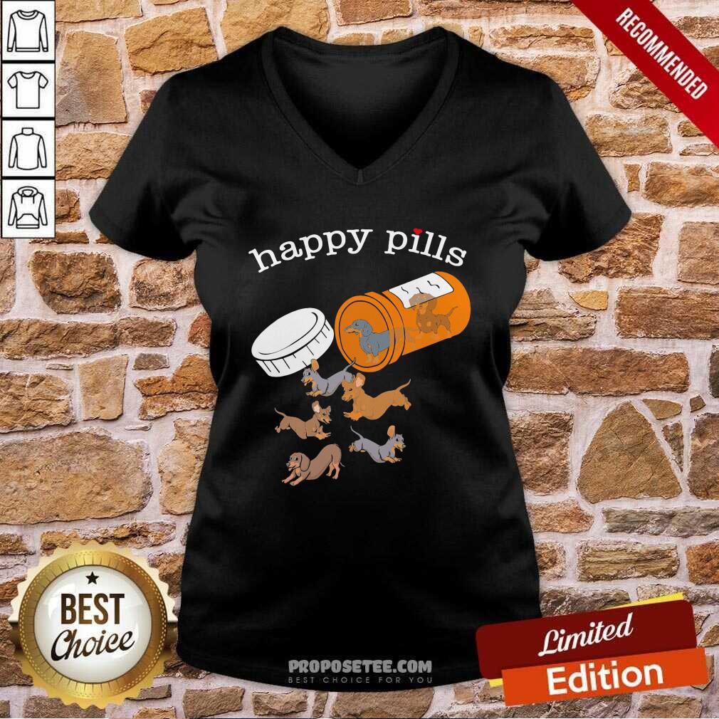 Hot Dachshund Happy Pills Shirt - Image 3