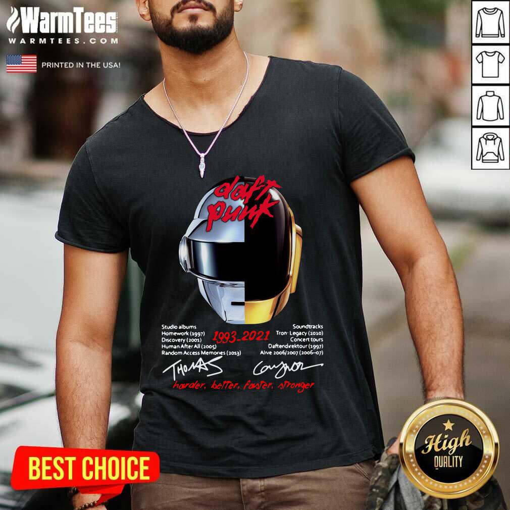 Hot Daft Punk 1993 2021 Harder Better Faster Stronger Signatures Shirt - Image 5
