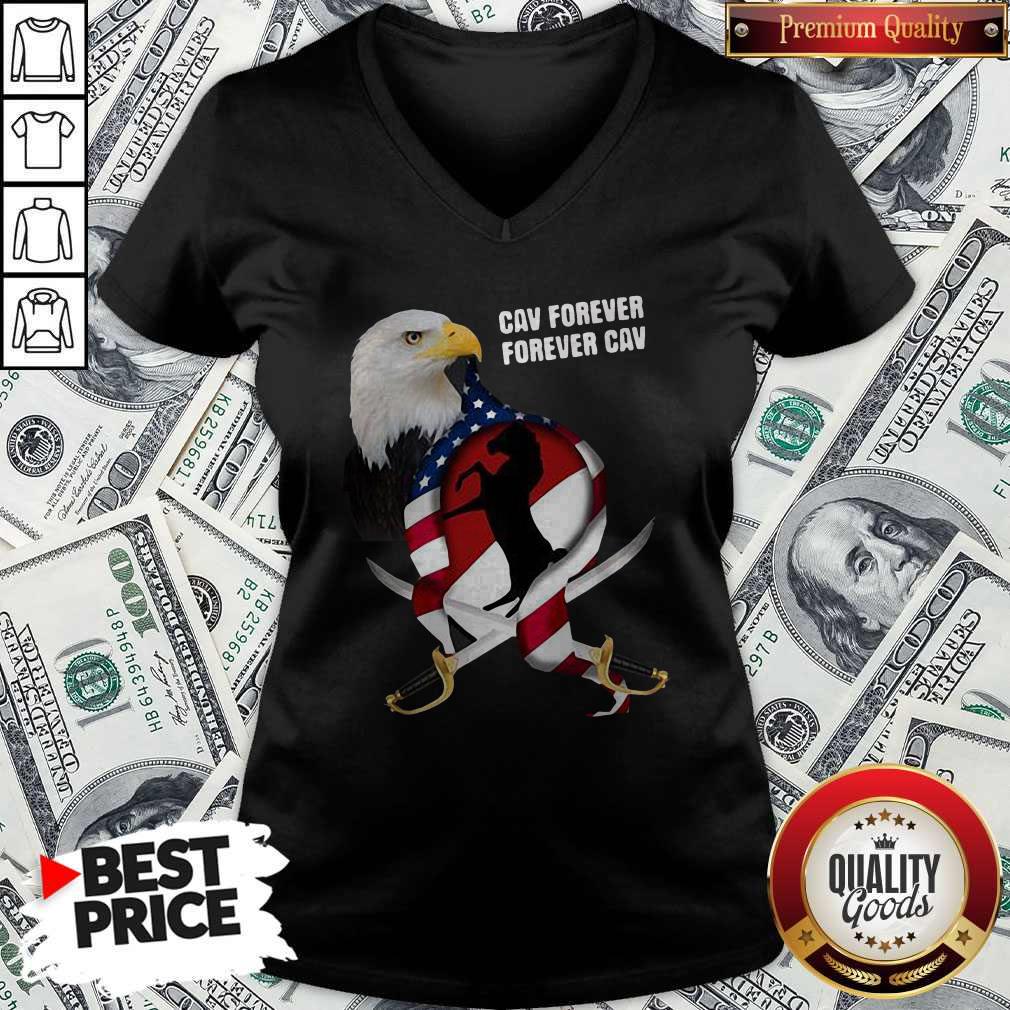 Hot Eagles Cav Forever American Flag Independence Day Shirt - Image 2