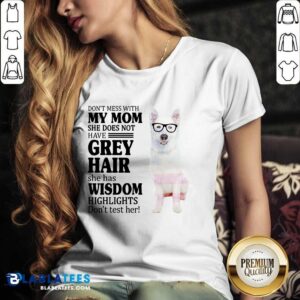 Alternative view of Hot German Shepherd My Mom Grey Hair Wisdom Highlights American Flag Shirt