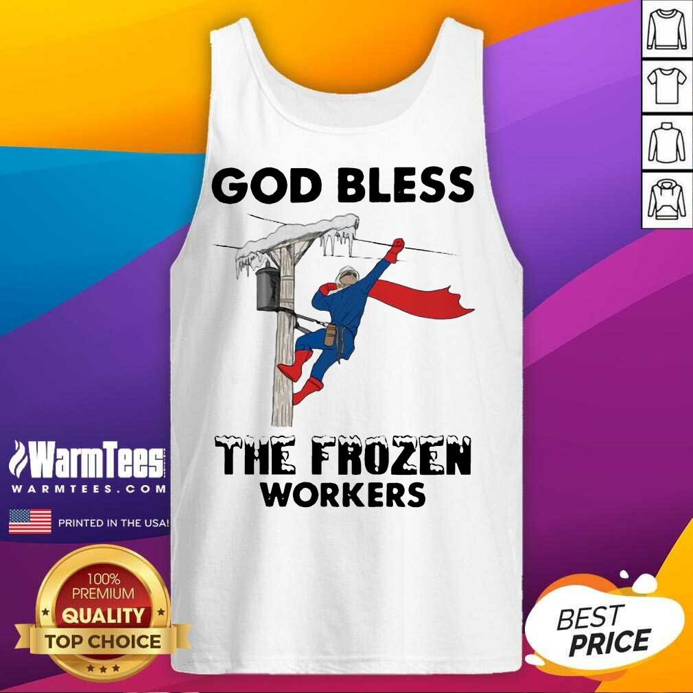 Hot God Bless The Frozen Workers Lineman Shirt - Image 4