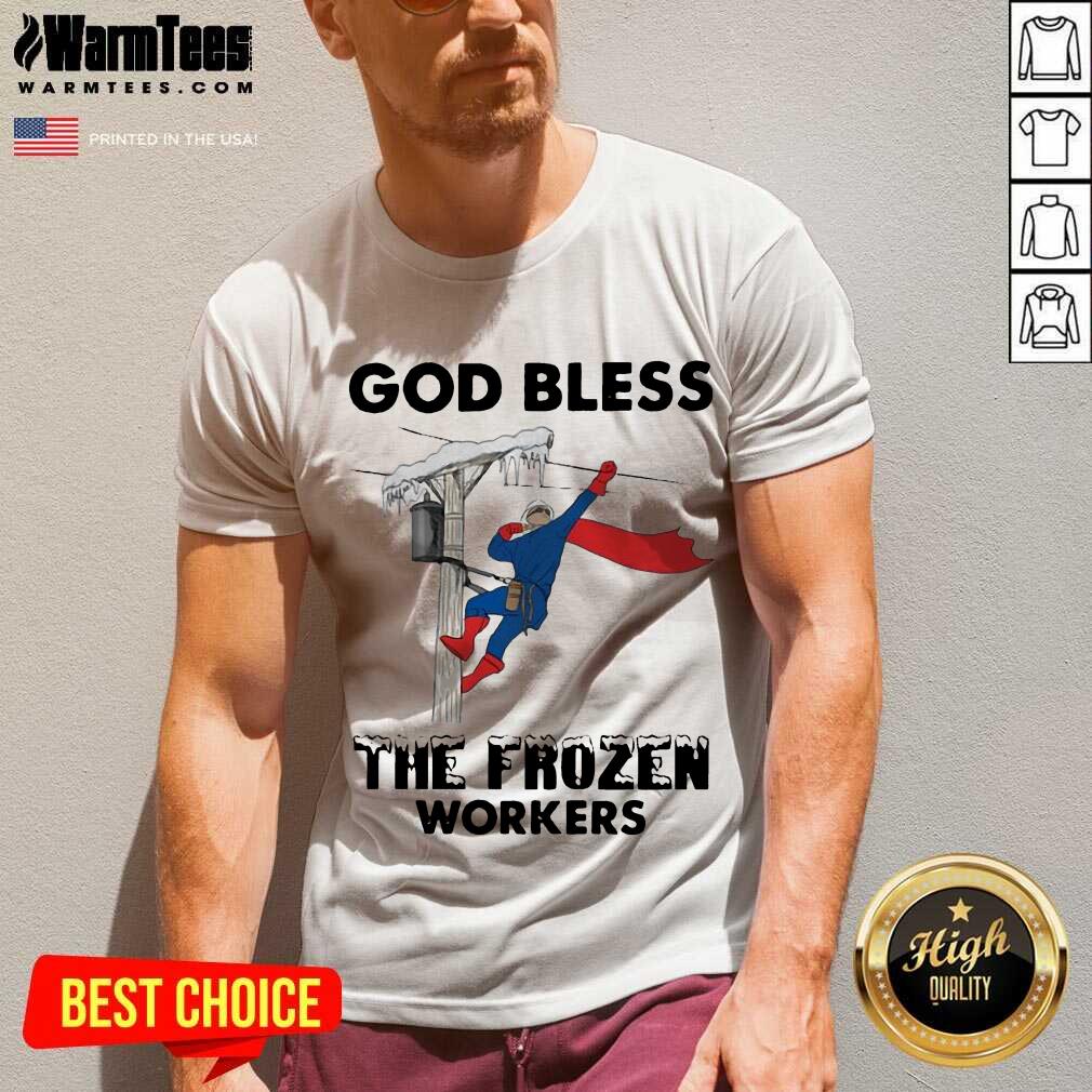 Hot God Bless The Frozen Workers Lineman Shirt - Image 5