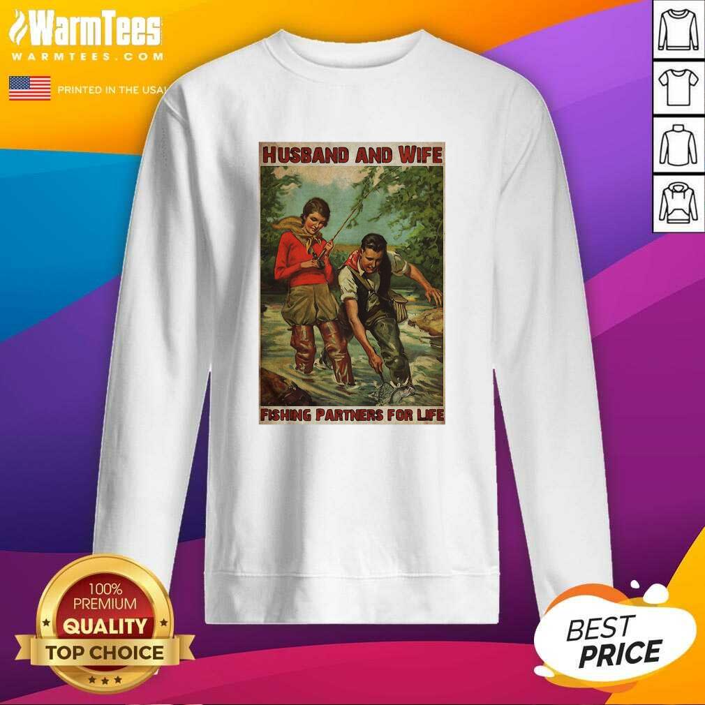 Hot Husband And Wife Fishing Partners For Life Shirt - Image 3