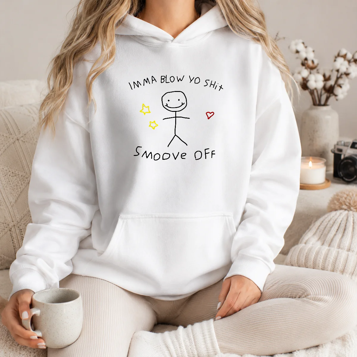 Hot Imma Blow Yo Shit Smoove Off Stick Figure Cartoon Shirt - Image 2